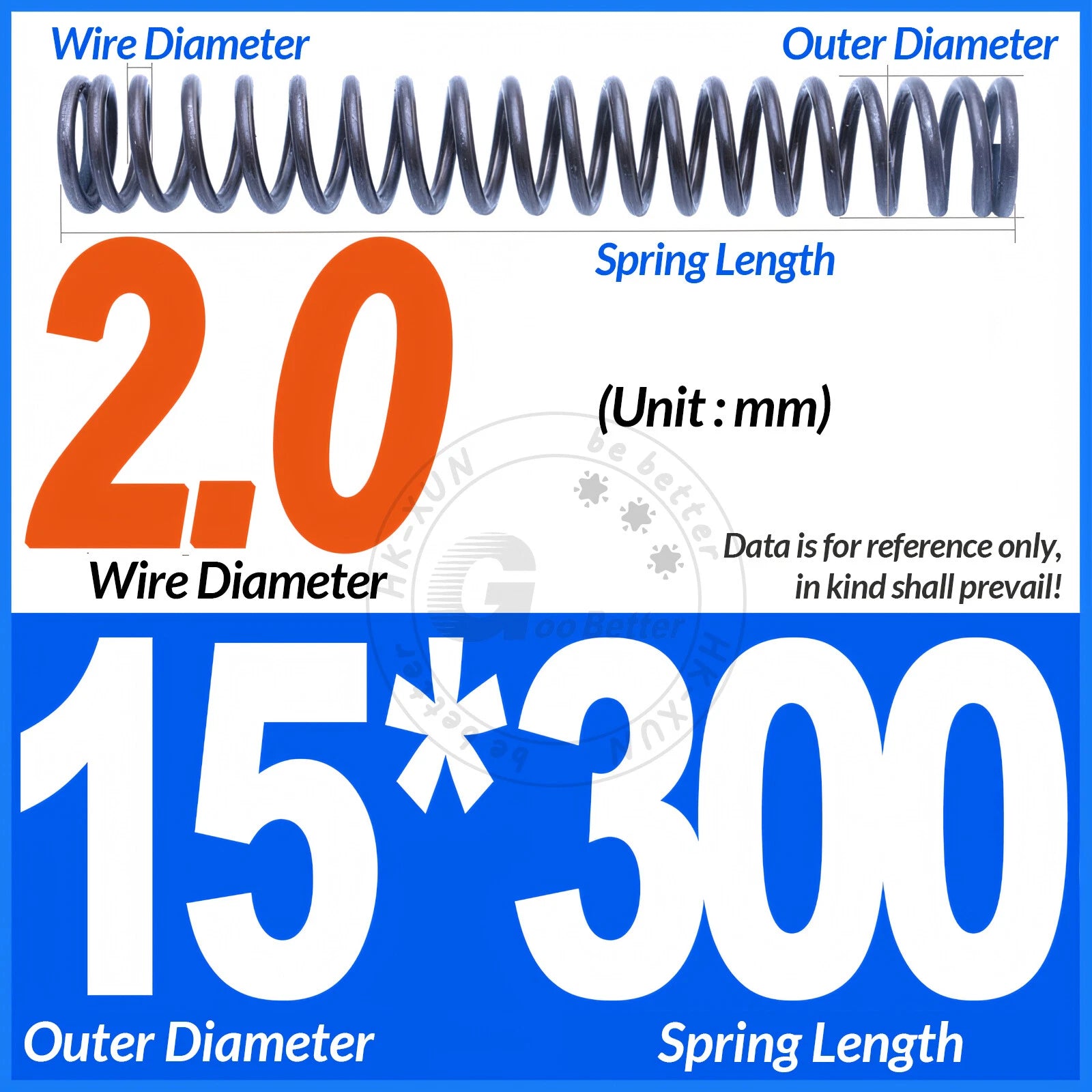 Length 305mm Compression Spring Pressure Springs OD 3-60mm Wire Dia 0.3mm-6.0mm
