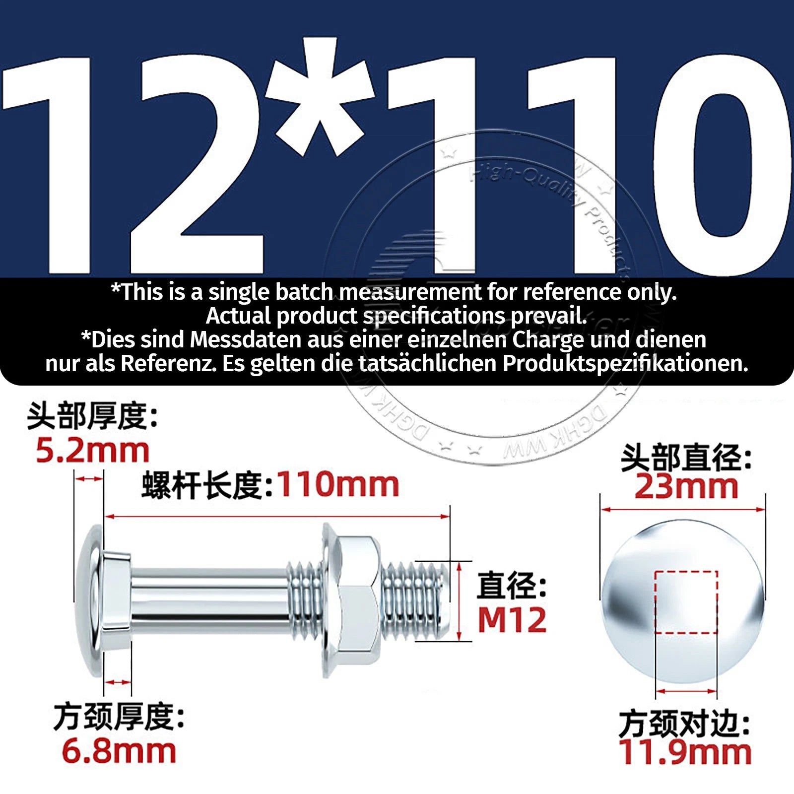 M4–M12 Cup Square Carriage Bolts with Hex Full Nuts | Zinc Plated | Sets of 2–50