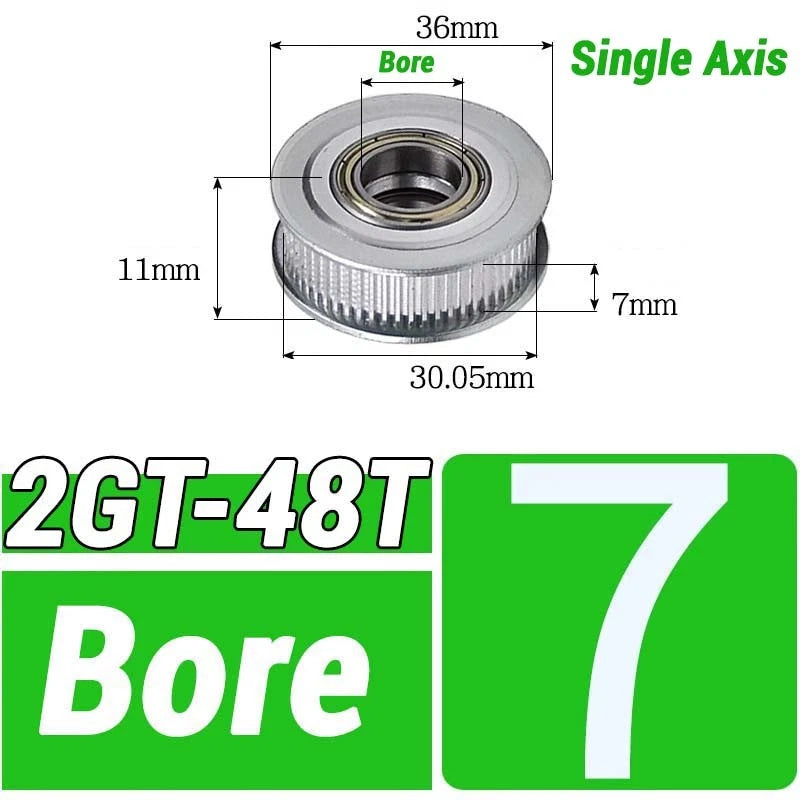 GT2 Timing Belt Pulley 16-100 Teeth 6-10mm Teeth Width Bore 3mm-25mm For 3D