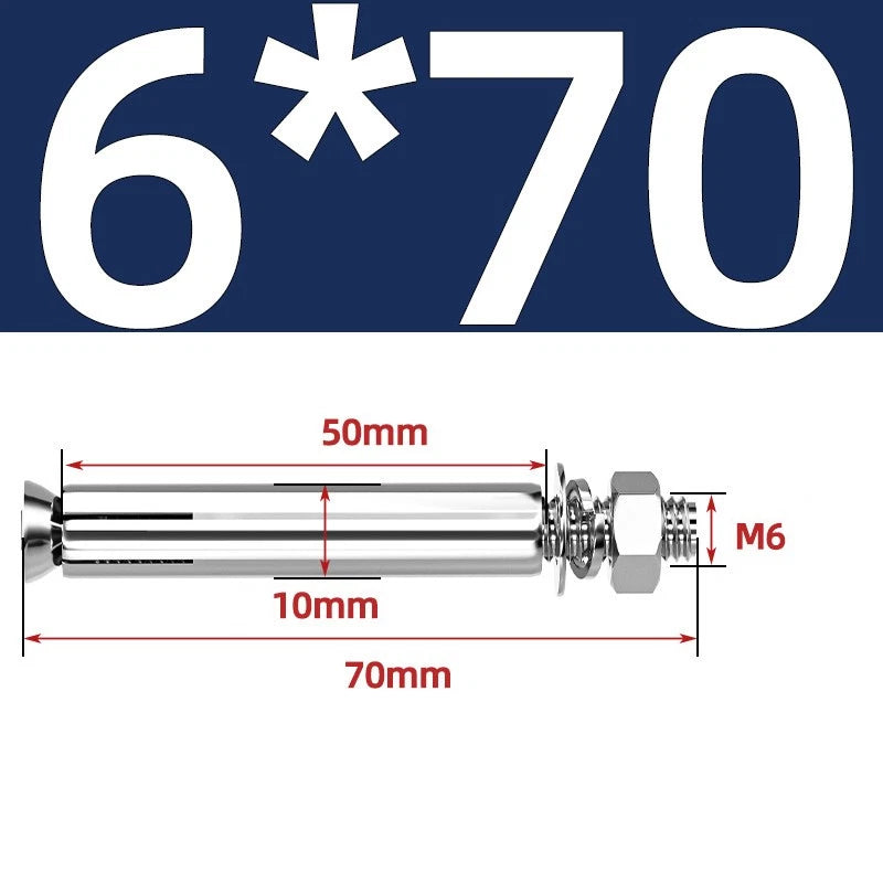 M6-M20 Stainless Steel Concrete Expansion Anchor Bolts – Extra Long