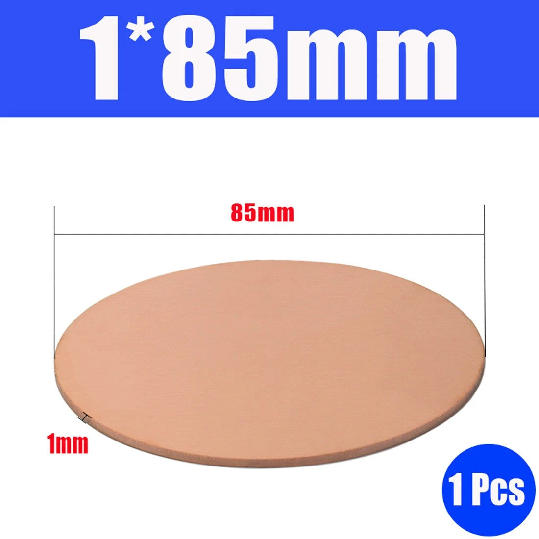 Thick 0.5-1.5mm Solid 99% Pure Copper Blanks Discs Ø 10-300mm Round Plate Metal