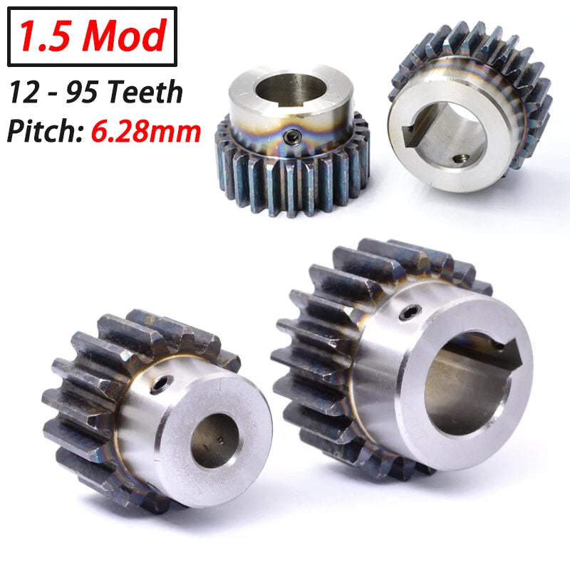 1.5 Mod 45# Steel Spur Gear 10-27T Bore 6-18mm Pinion Gear with Step Motor Gear
