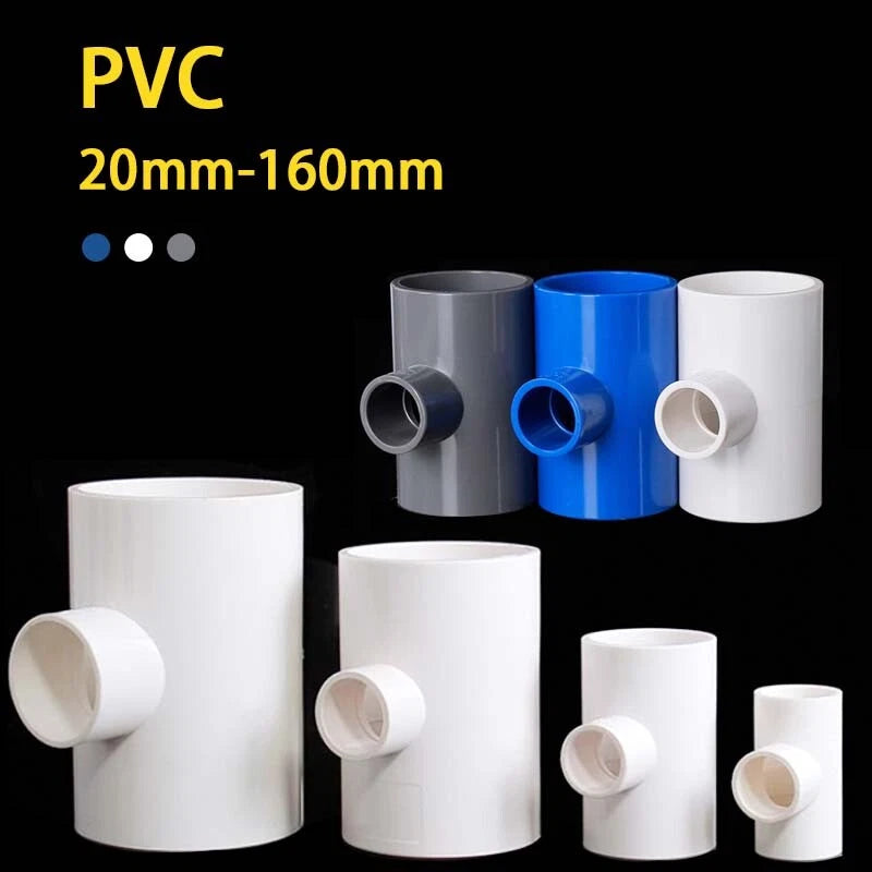 Reducing Tee Pipe Connector PVC Fittings T Type 3 Way Adaptor 20mm-160mm