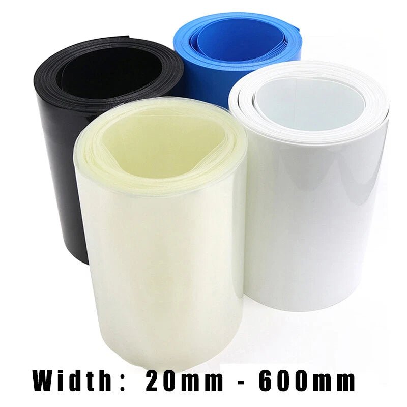 PVC Heat Shrink Tubing – Battery Wrap & Wire Sleeving | Clear, Black, Blue - HomeDIYer