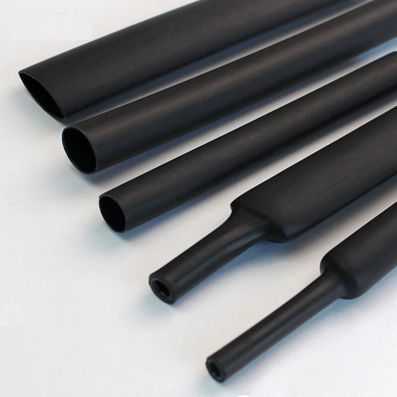 Black Adhesive Heat Shrink Tubing 4:1 Ratio — Waterproof Glue-Lined Sleeving (4mm–40mm)