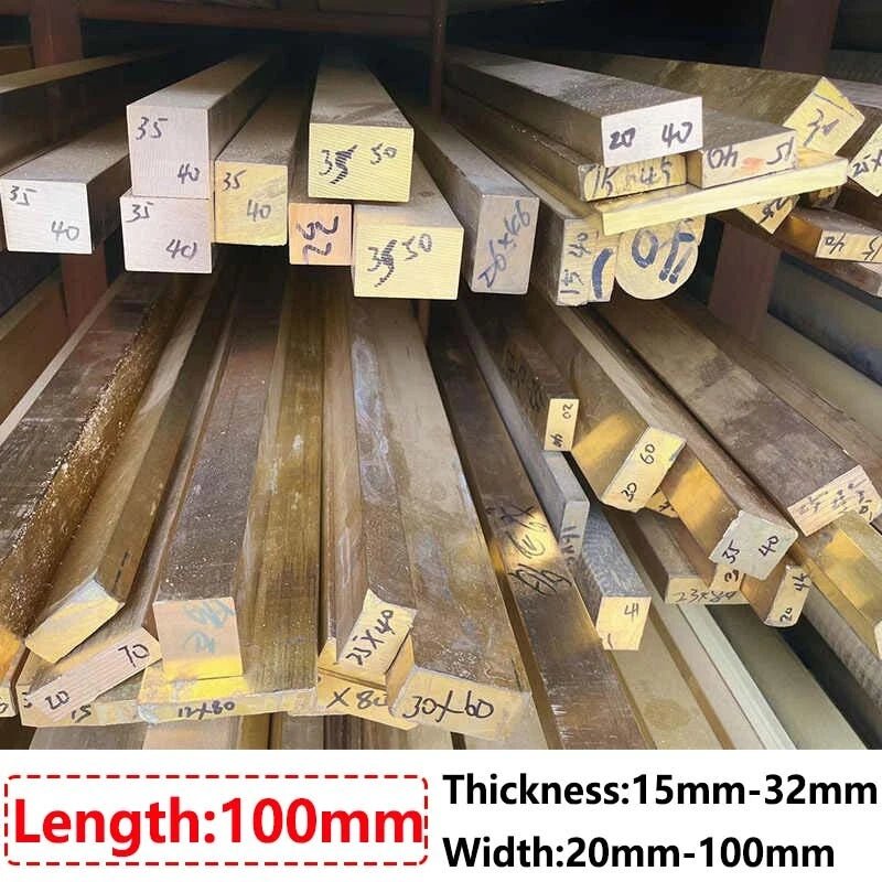 Brass Flat Bar Plate Strip Thick 15mm-32mm Length 100mm Metal Model Making Sheet - HomeDIYer