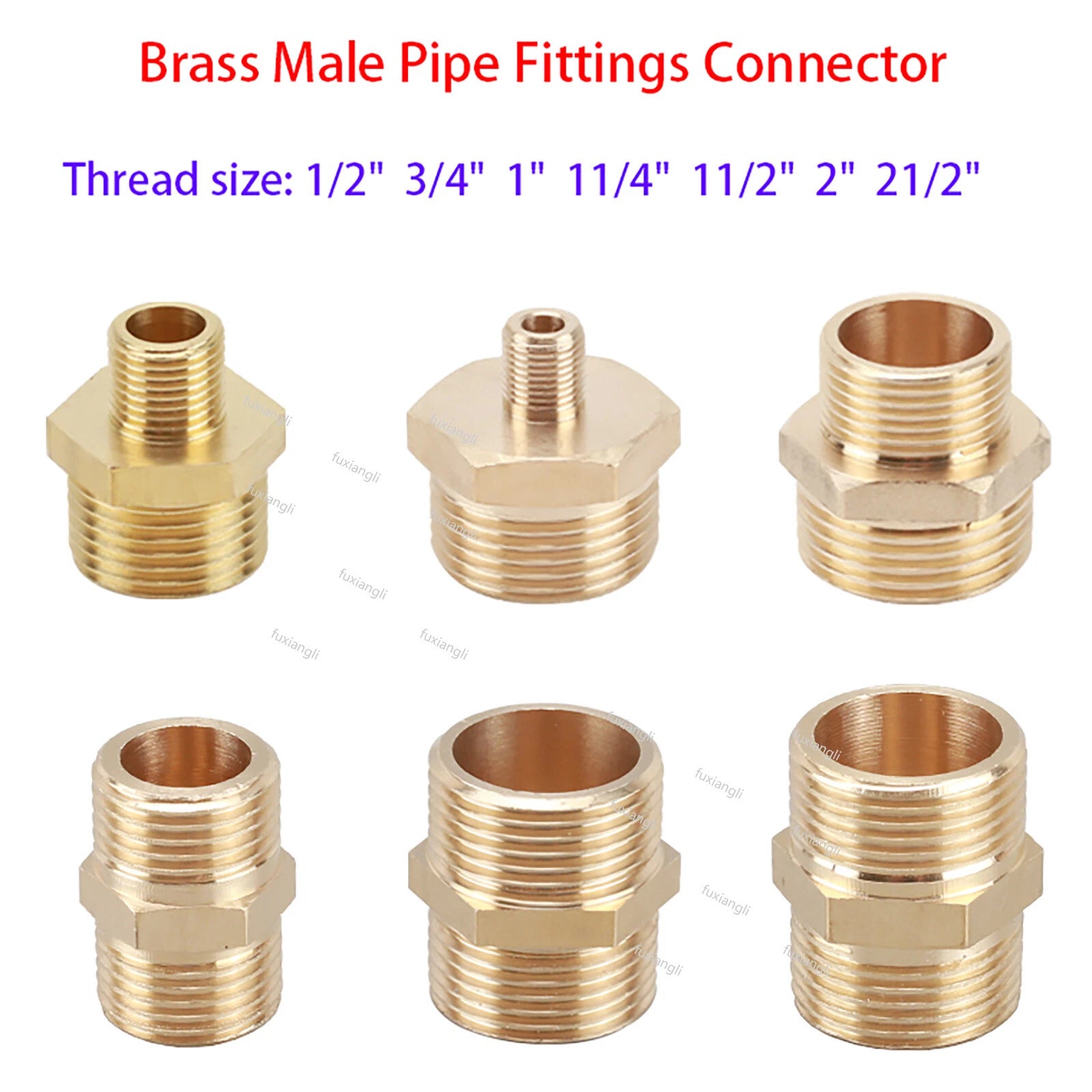 BSP Male Thread Reducer Nipple — Brass Pipe Fitting Connector Adapter