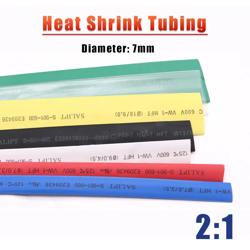 7mm Heat Shrink Tubing 2:1 – Electrical Wire Sleeve & Cable Wrap