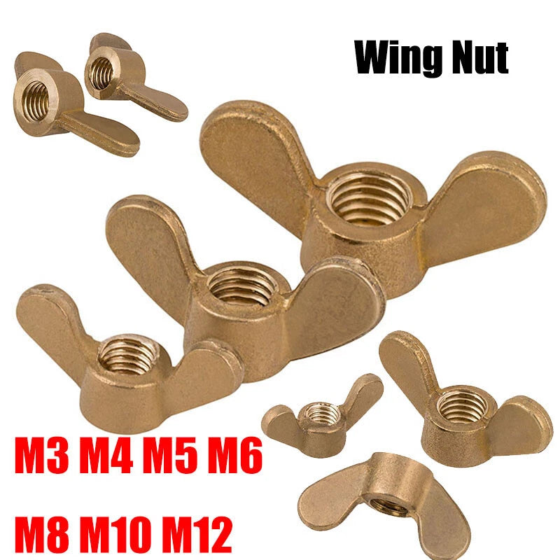 Solid Brass Wing Nuts For Metric Bolts & Screws Brass Wing Nut M4 M5 M6 M8~M12