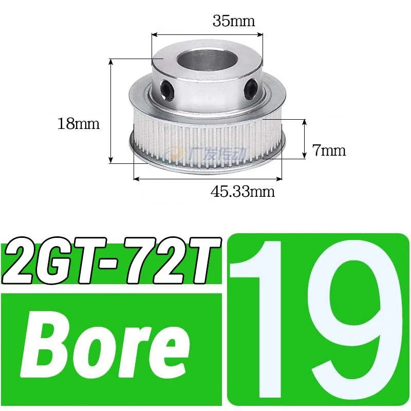 GT2 Timing Belt Pulley 16-100 Teeth 6-10mm Teeth Width Bore 3mm-25mm For 3D