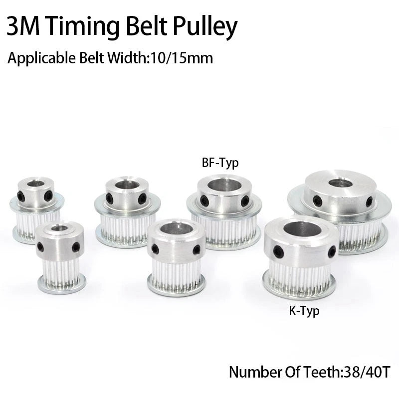 3M BF-Type Timing Belt Pulley 38/40T Synchronous Wheel For 10mm/15mm Width Belt