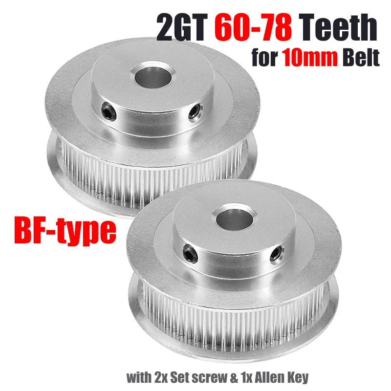 2GT Timing Pulley Synchronous Wheel 60-78 Teeth 10mm Belt 5mm-20mm Bore for 3D