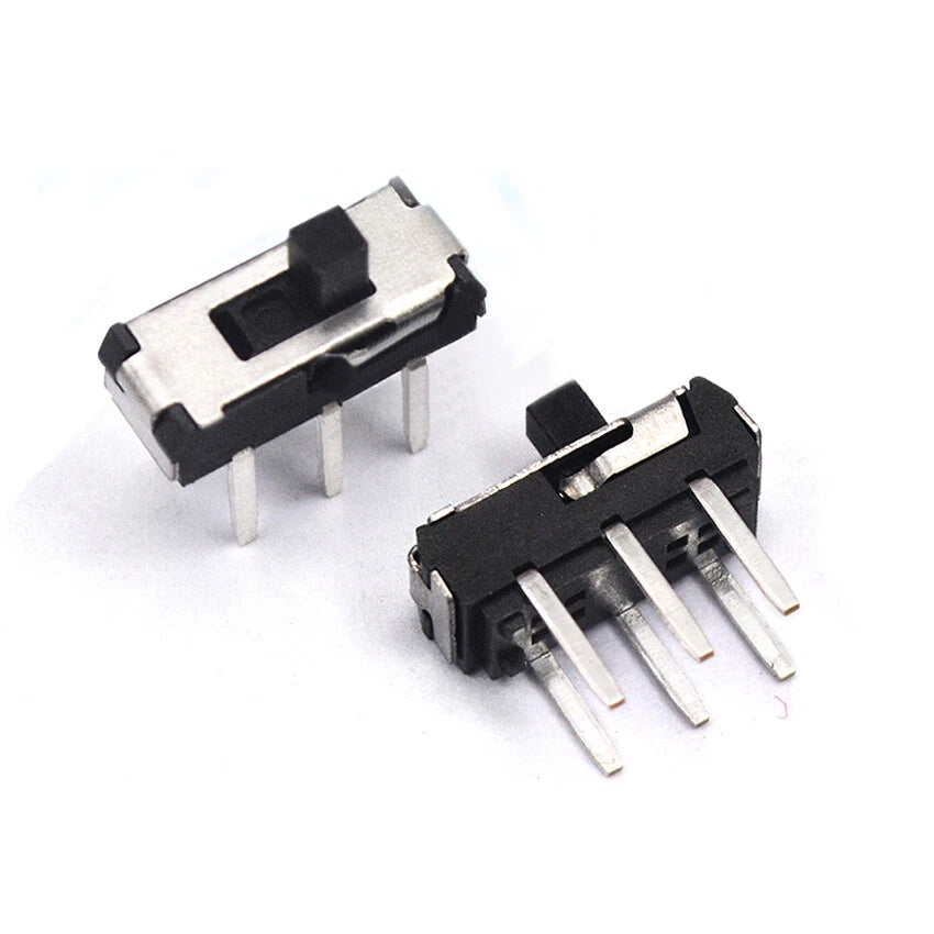 MSS-22D18G2 6-Pin 2P2T Double Row Slide Switch — 2mm Handle, 2-Way Toggle