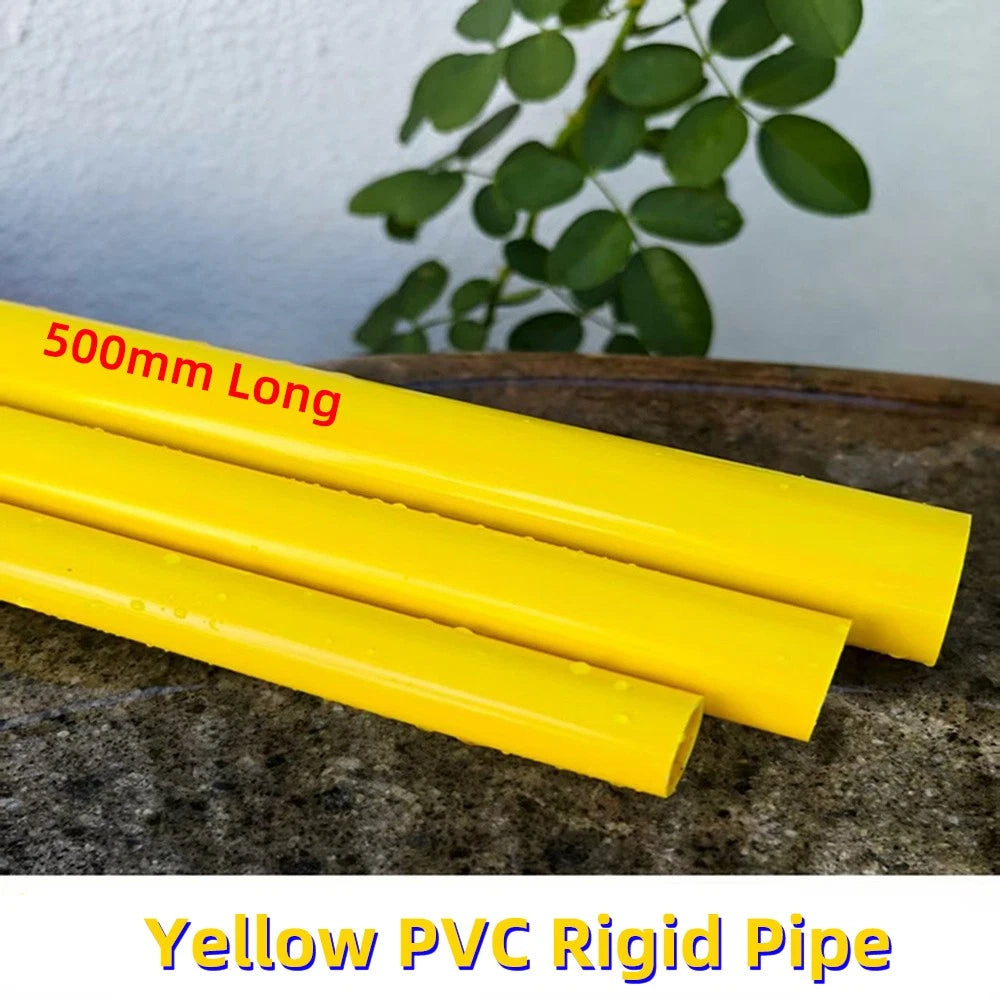 Yellow PVC Pipe Round Tube 20–50mm | Rigid Tubing 500mm | Aquarium & DIY