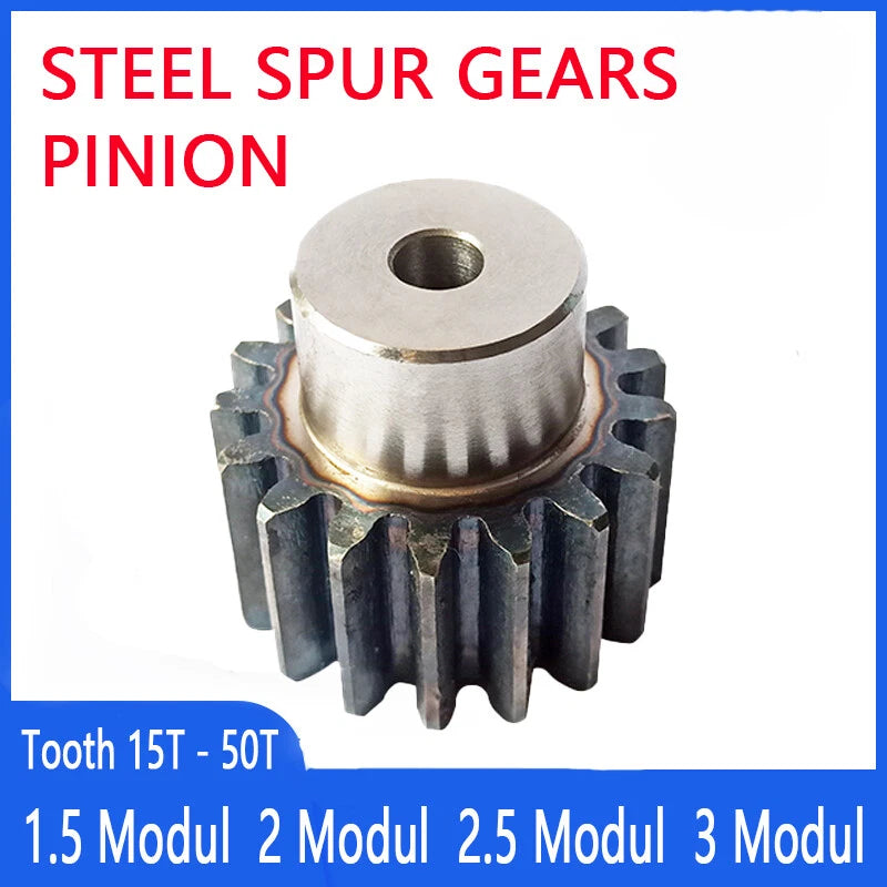 1.5,2,2.5,3 Modul 45# Steel Spur Gears Pinion Cog CNC Plasma Router 15-50 Tooth