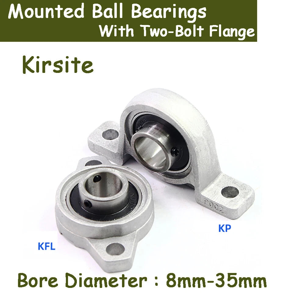 Mounted Ball Bearings With Two-Bolt Flange Kirsite Bore Diameter 8mm To 35mm