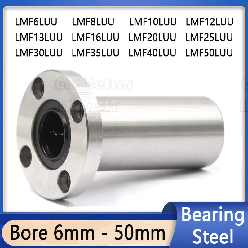 LMF6LUU 6 mm - LMF50LUU 50 mm Round Flange Router Shaft Linear Bushing Bearings