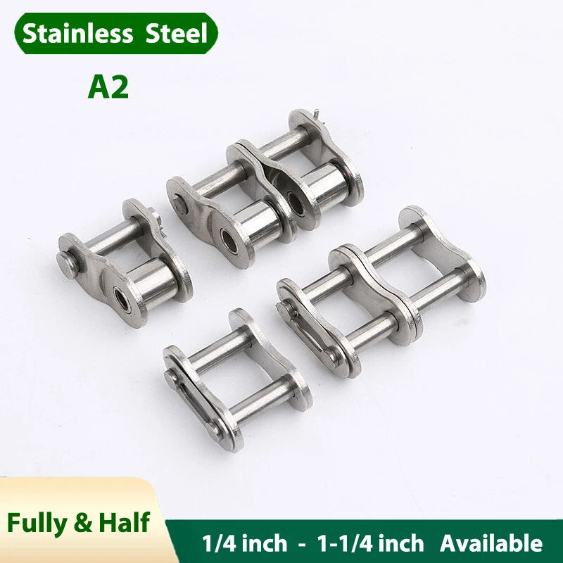 A2 Stainless Steel Roller Chain Link Fast Post Fully& Half Chain Connected Joint