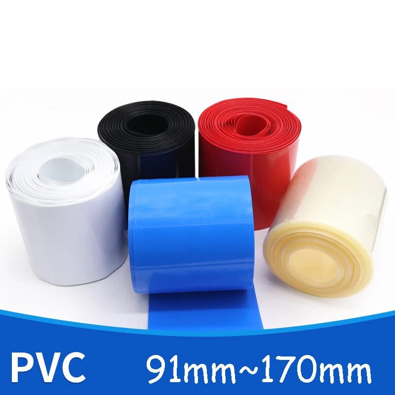 PVC Heat Shrink Tubing 91mm–170mm for Battery Pack Wrapping | 1 Meter - HomeDIYer
