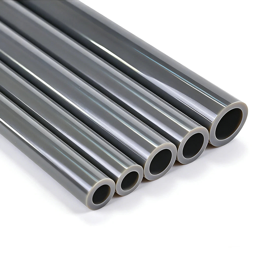 Grey PVC Round Tube Pipe – Solvent Weld | OD 20–110mm | 200mm & 500mm Lengths