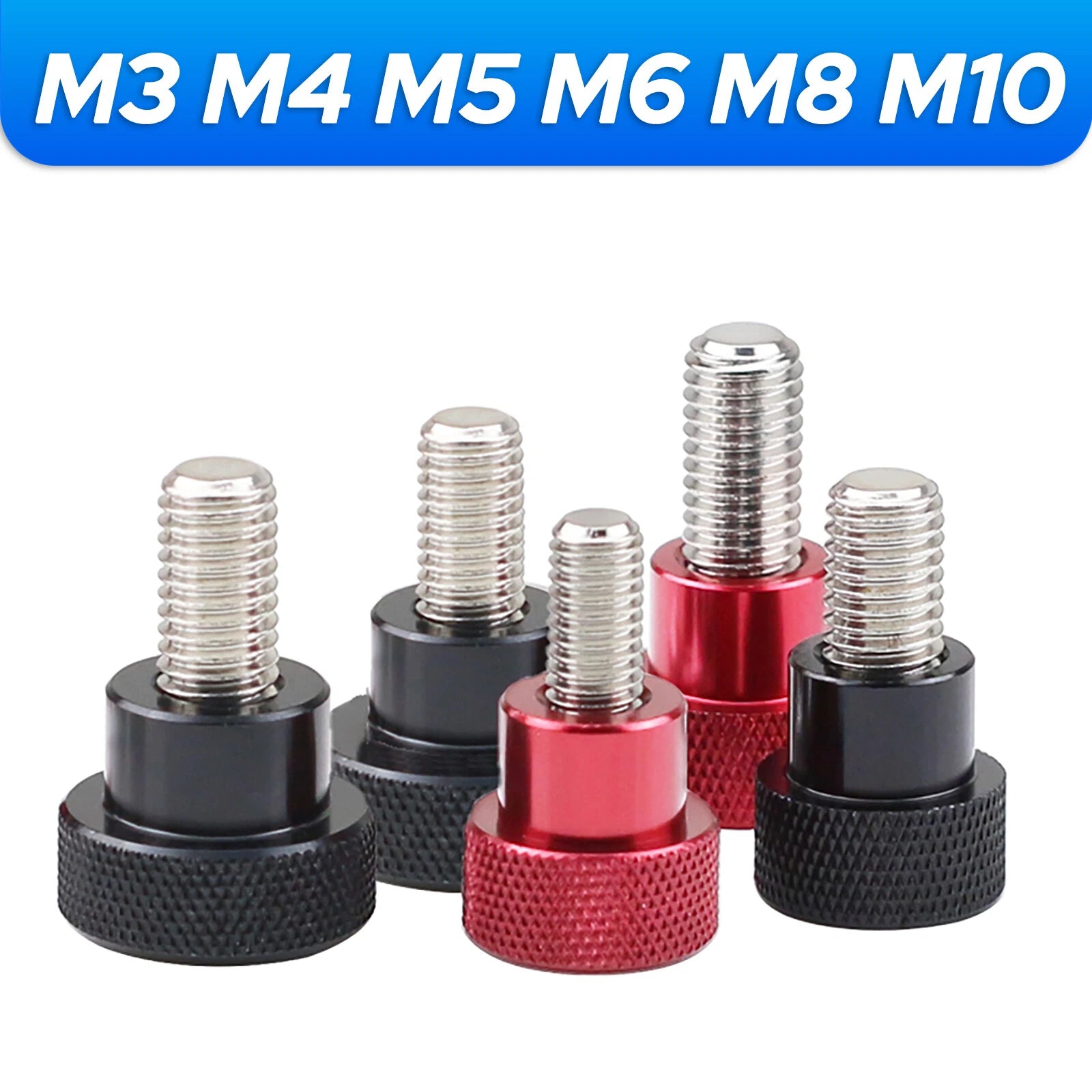 Knurled Thumb Screws M3–M10 | A2 Stainless Steel + Aluminum Hand Grip Knob Bolts