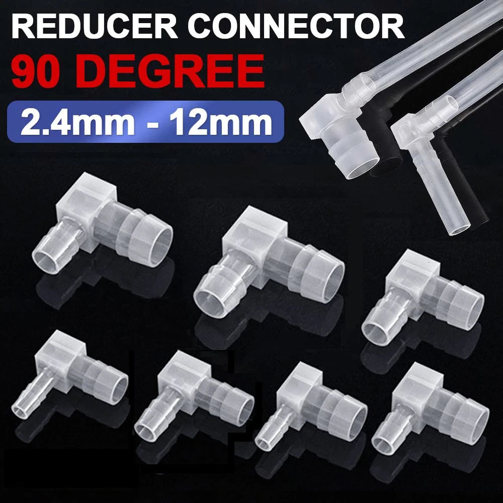 Plastic 90 Degree Elbow Barbed Hose Joiner Reducer Connector L-type Pipe Water