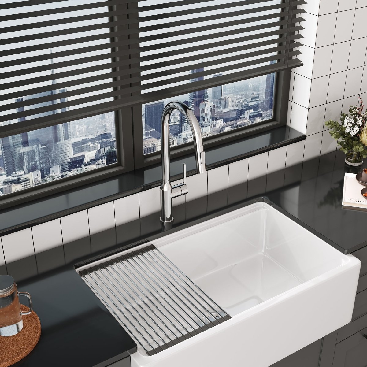 18.83" CUPC Certified Pull - down Kitchen Faucet (Brushed Nickel Finish) - HomeDIYer