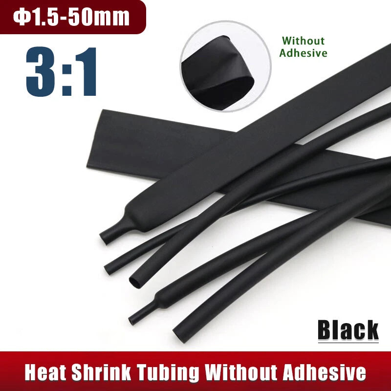 3:1 Heat Shrink Tubing Non-Adhesive — Φ1.5mm to Φ50mm Electrical Wire Sleeving