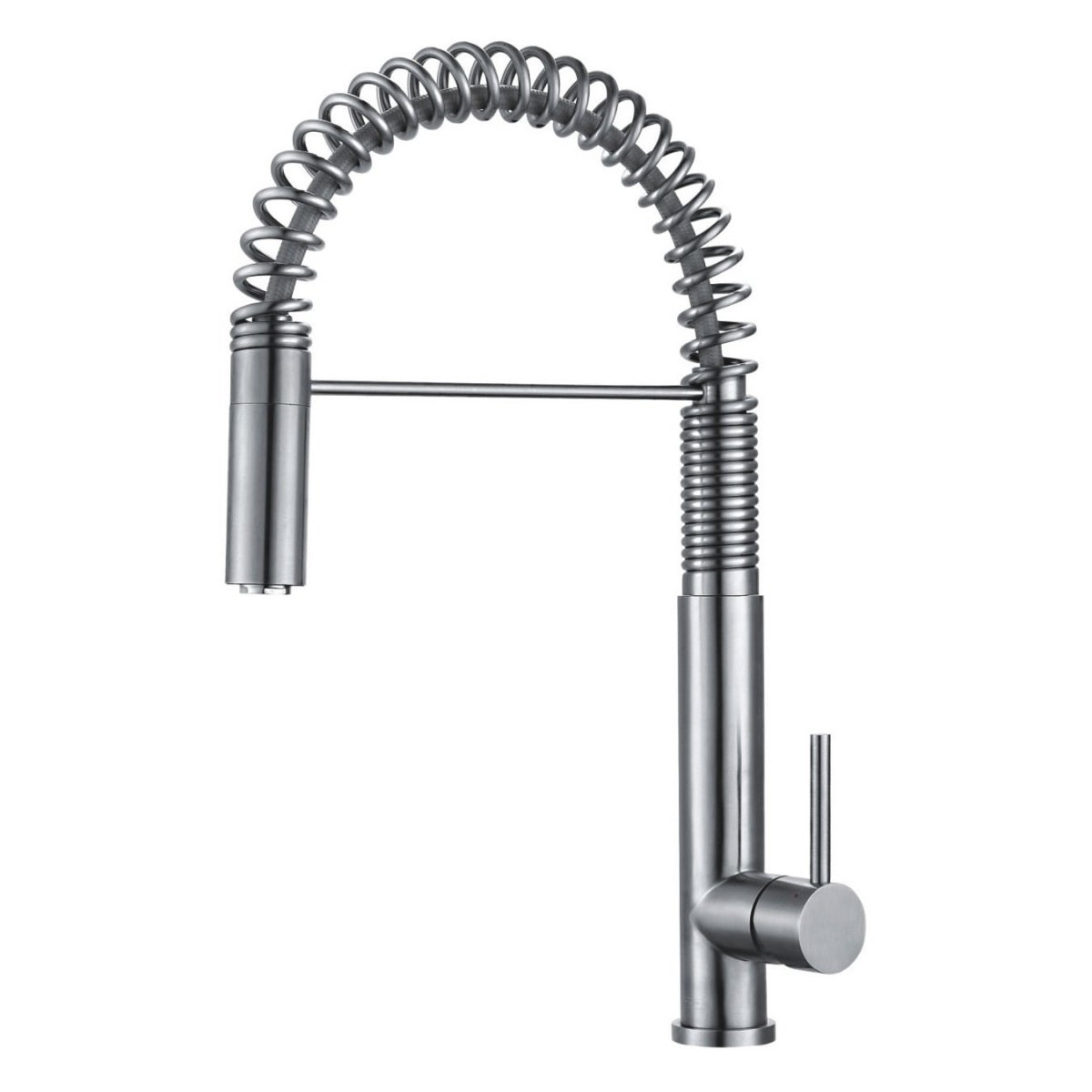 Single Handle Pull Down Kitchen Faucet Brushed Finish - HomeDIYer