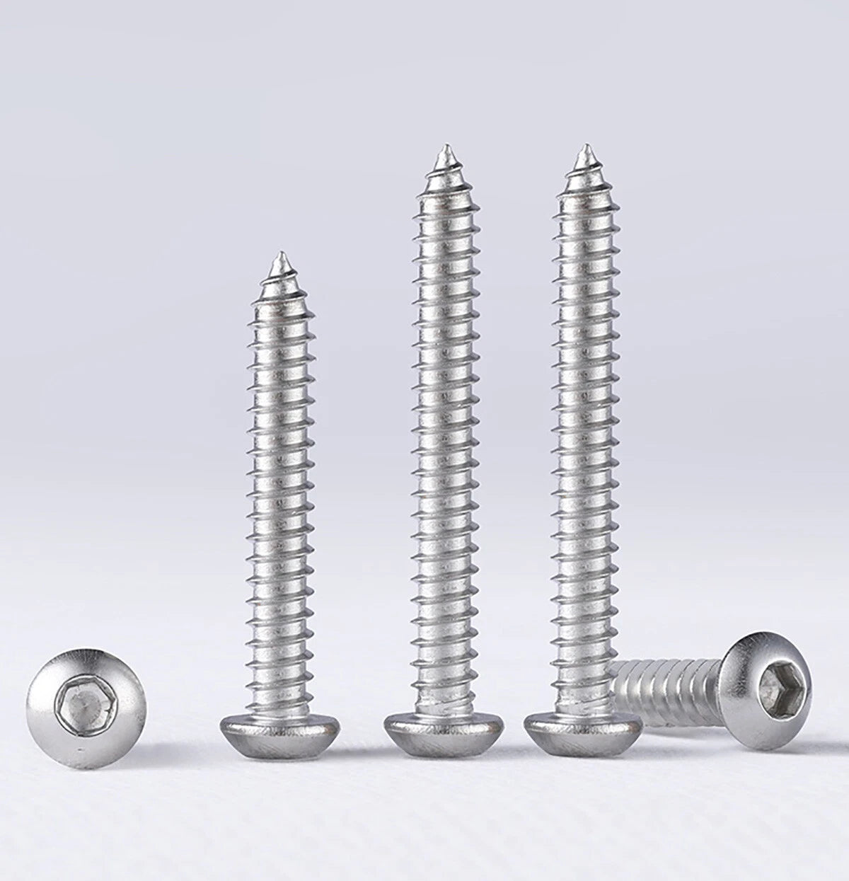 M3–M6 Hex Drive Pan Head Self-Tapping Screws – 304 Stainless Steel
