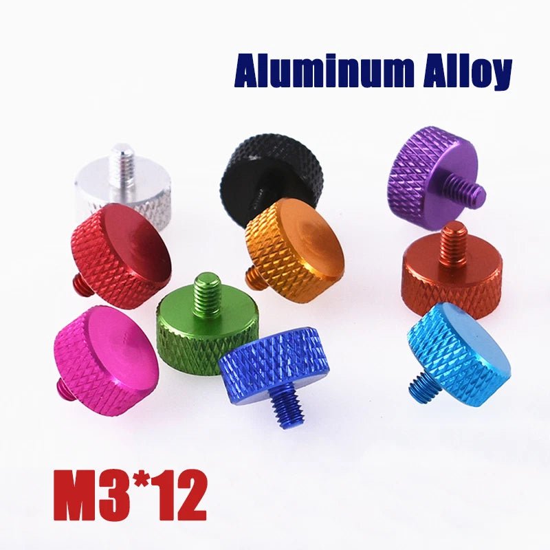 M3×12mm Aluminum Alloy Knurled Thumb Screws – Hand - Tighten Knob Bolts - HomeDIYer