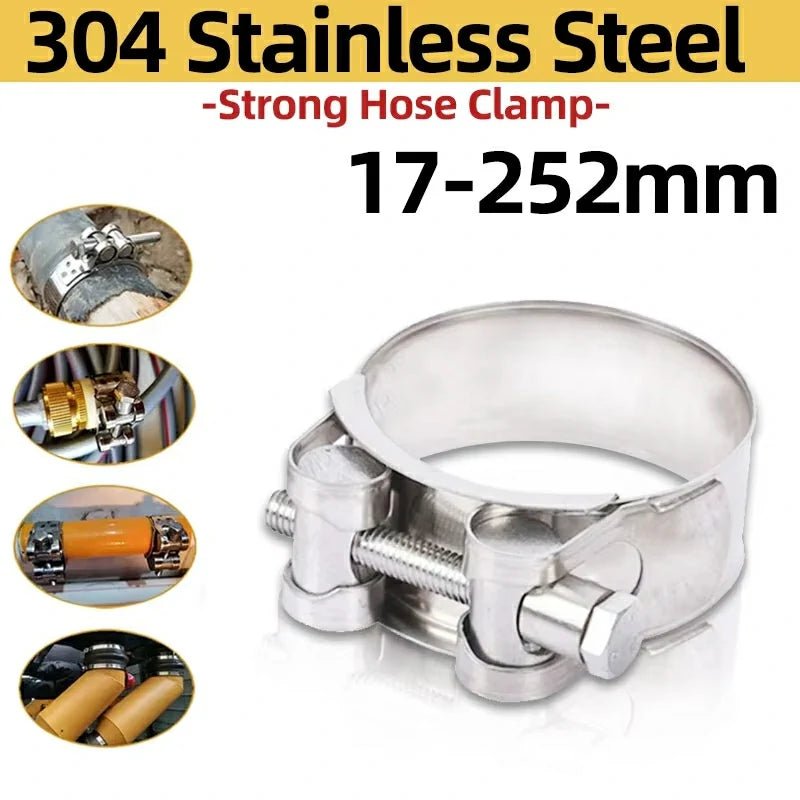 304 Stainless steel strengthens the clamp hose clamp Circular air water pipe Fuel hose clips of water pipe fasteners clamps - HomeDIYer