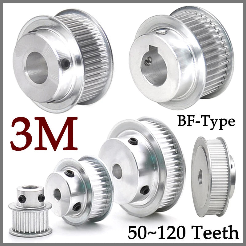 3M Timing Belt Drive Pulley BF-Type Pitch 3mm For CNC Step Motor 50~120 Teeth