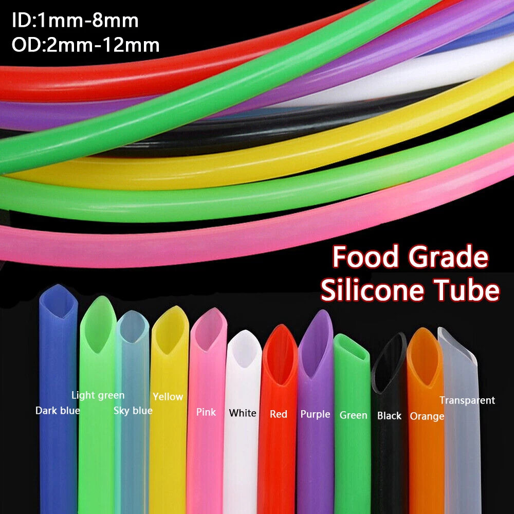 Food Grade Silicone Tube Color Hose Beer Vacuum Pipe Soft Rubber ID 1mm 2mm-8mm