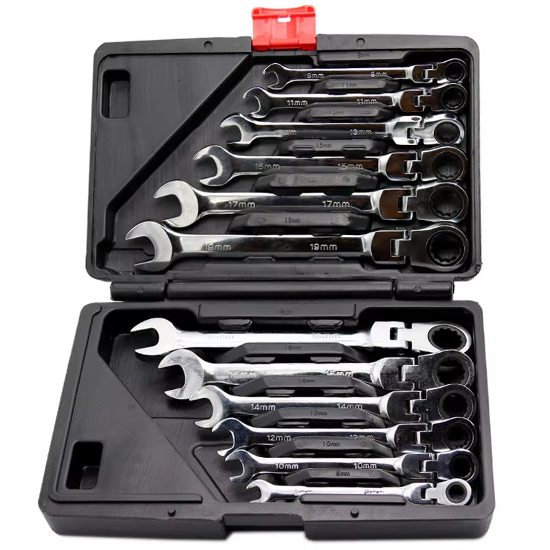 12Pcs Activities Wrench Set Ratchet tools Torque Wrench Gears flexible Open End Wrenches Repair Tools To Bike Spanner - HomeDIYer