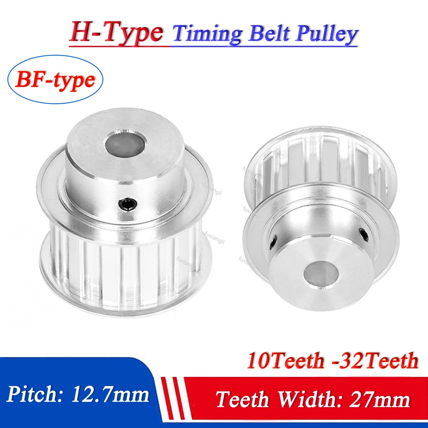 H-type Timing Belt Pulley Pitch 12.7mm BF-type Synchronous Wheel Width 27mm