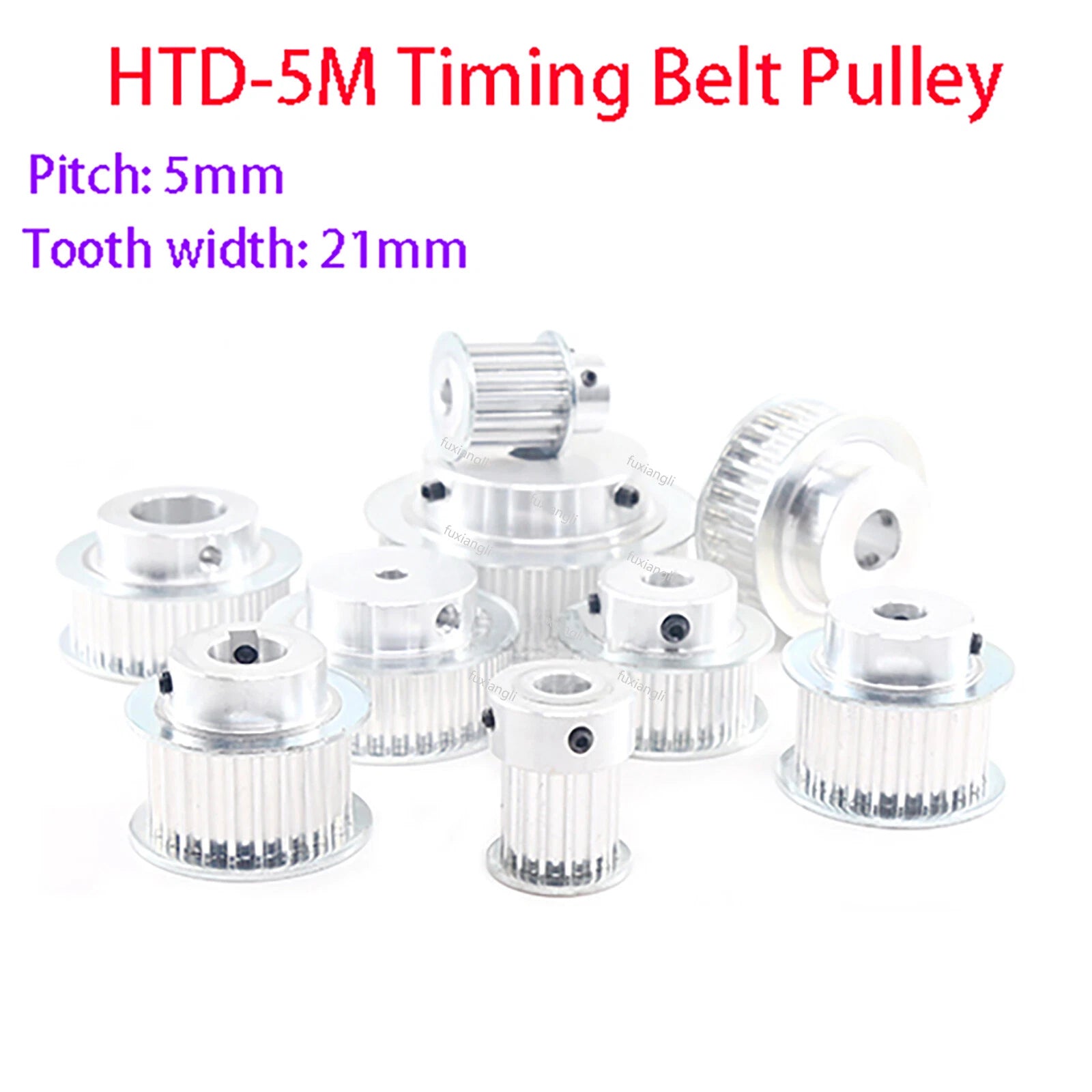 HTD-5M 10T-72T Timing Belt Pulleys Pitch 5mm With Step Width 21mm Drive Pulley