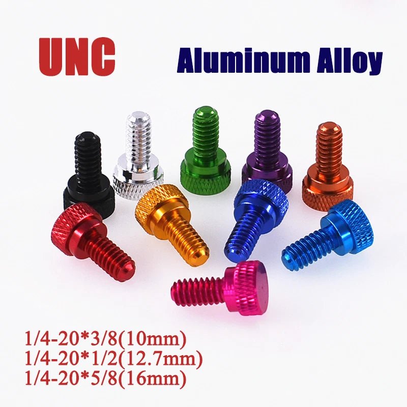 UNC 1/4 - 20 Aluminum Alloy Knurled Thumb Screws – High - Type Hand Grip Knob Bolts - HomeDIYer