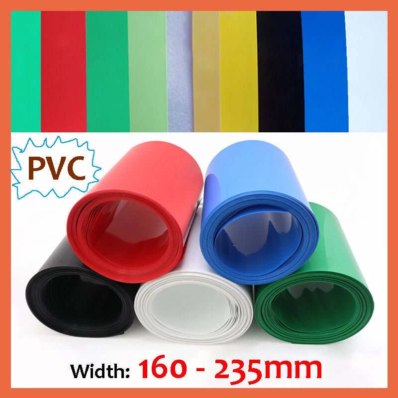PVC Heat Shrink Tubing for Battery Wraps & Wire Insulation – 160mm to 235mm, Multiple Colors & Lengths - HomeDIYer