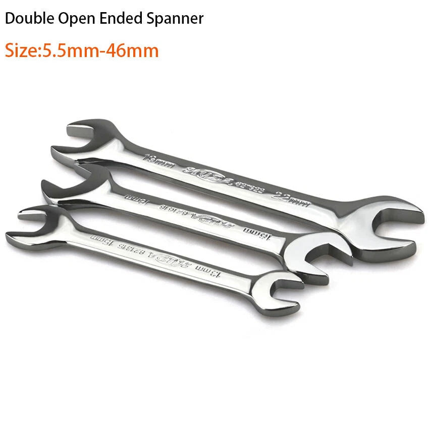 Open Ended Wrench Spanner Metric 5.5mm-46mm Double End Hand Tool Carbon Steel