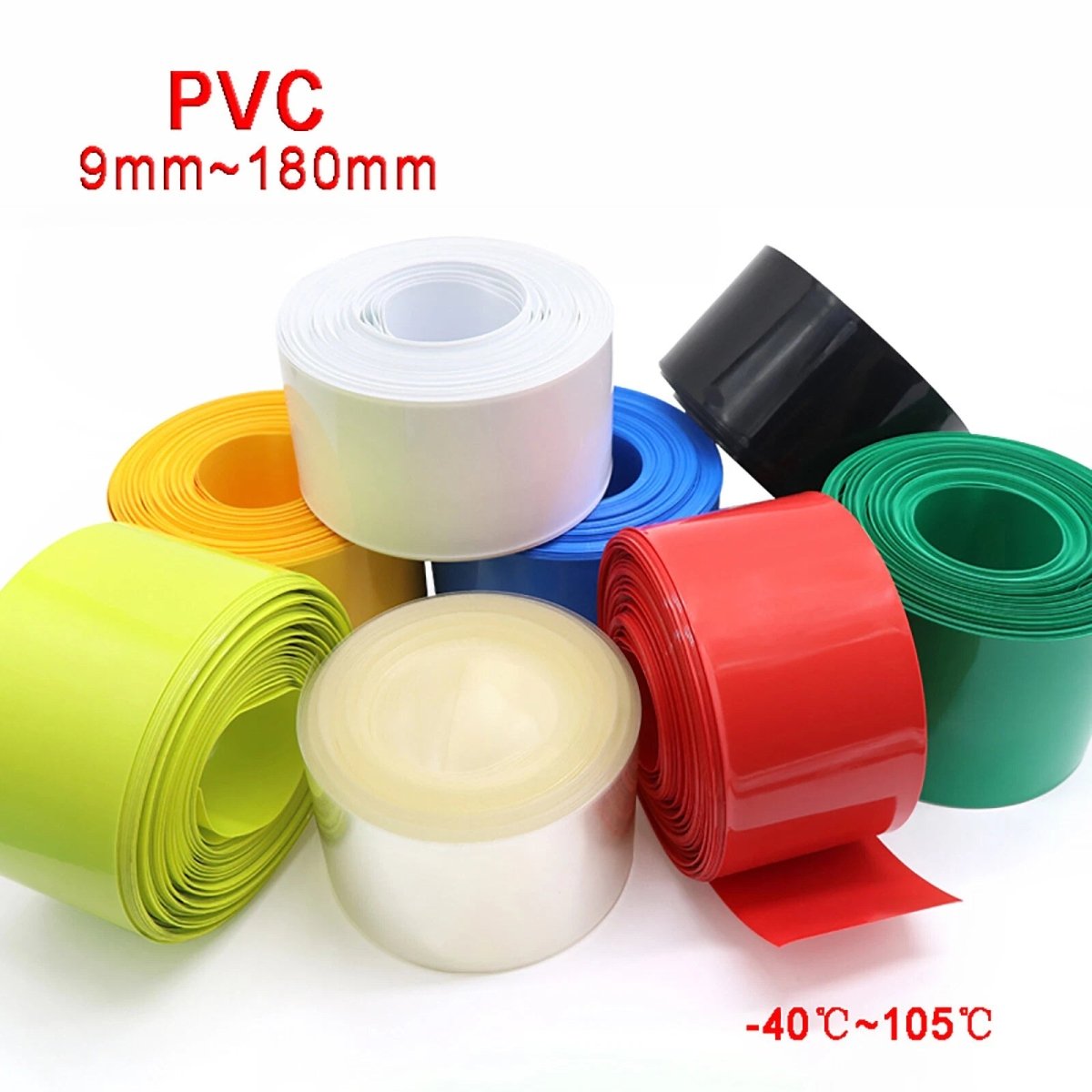PVC Heat Shrink Tubing for RC Battery Packs — 9mm to 23mm Flat Width, 8 Colors - HomeDIYer