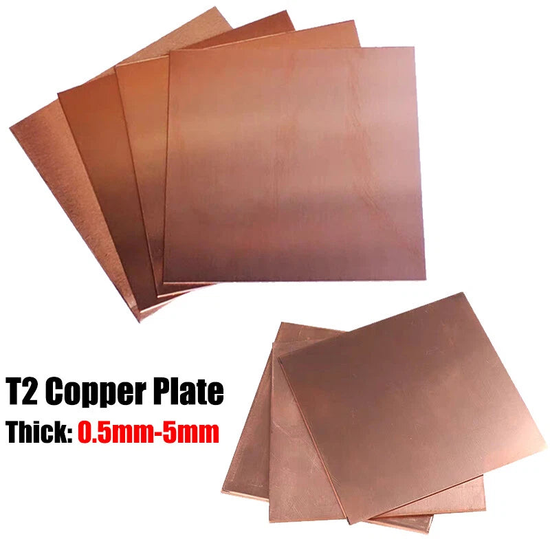 0.5mm-5mm Thick T2 Pure Copper Plate-Sheet Copper Block Laser Cut Metal Sheets