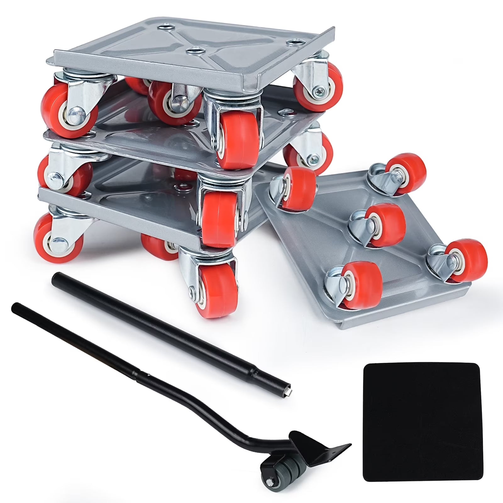 5-Wheel Heavy Duty Furniture Dolly – Carbon Steel Furniture Mover with 360° Rotating Rubber Casters, Max Load 1300 lbs