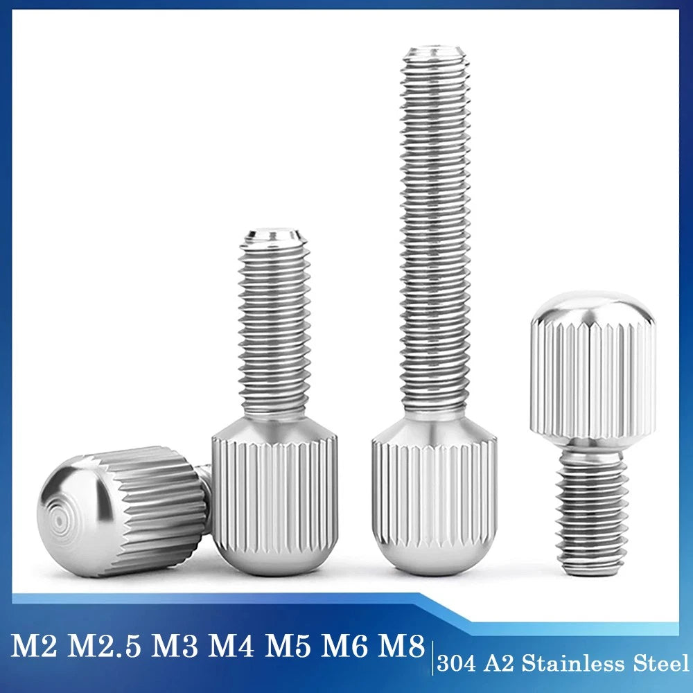 Knurled Thumb Screws – 304 Stainless Steel Small Head Thumbscrew Bolts M2–M8