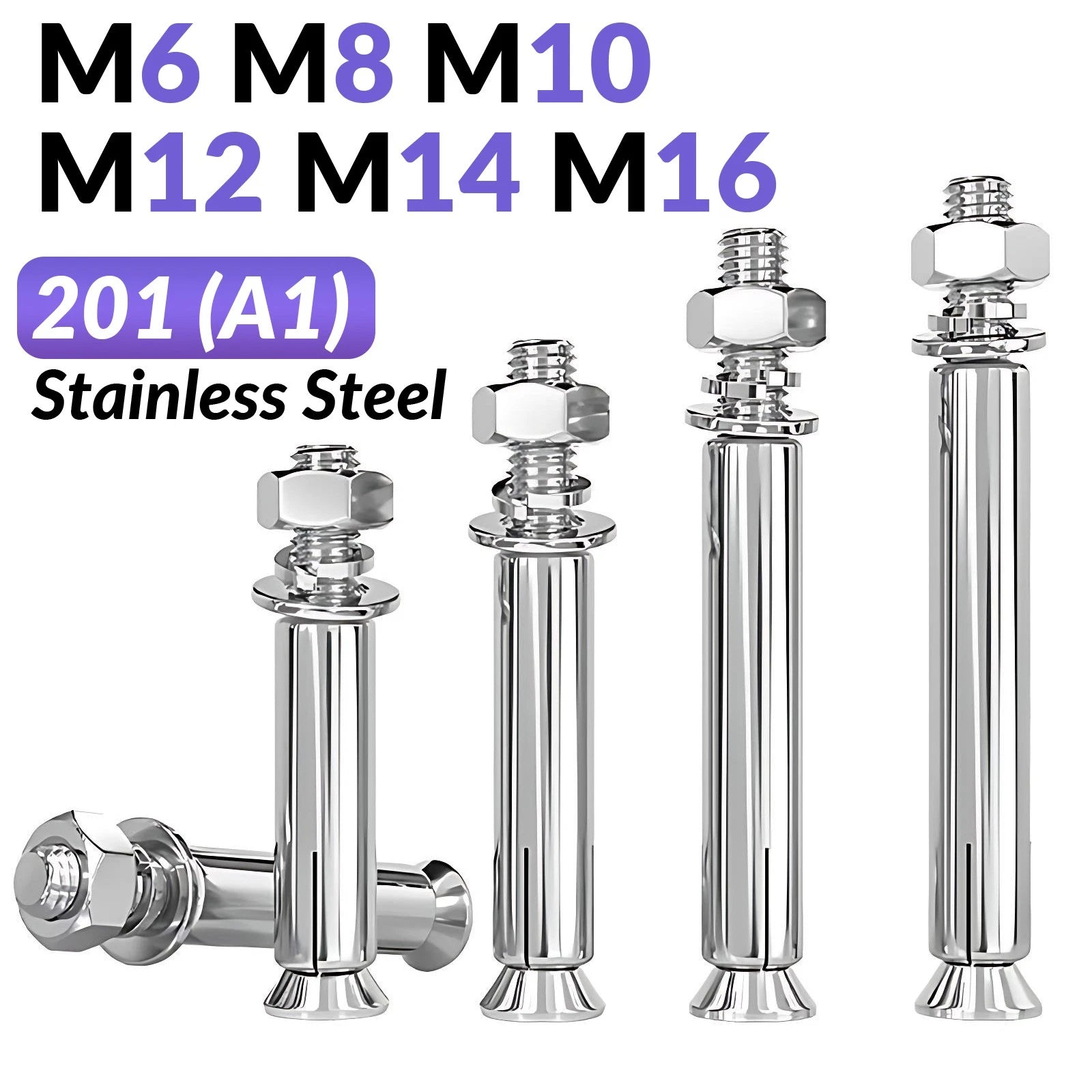 Concrete Expansion Anchor Bolts M6–M16 | Extra Long Masonry Sleeve Anchors