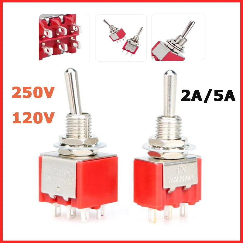 On/Off Metal Toggle Switch AC 125V/250V — MTS-102 103 202 203