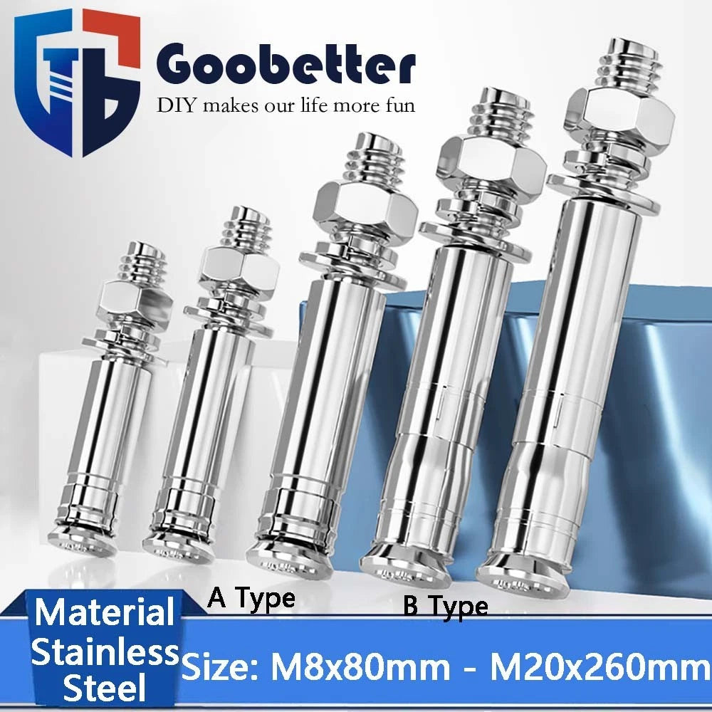 Stainless Steel Expansion Anchor Bolts — M8 to M20, 201 & 304, A/B Type