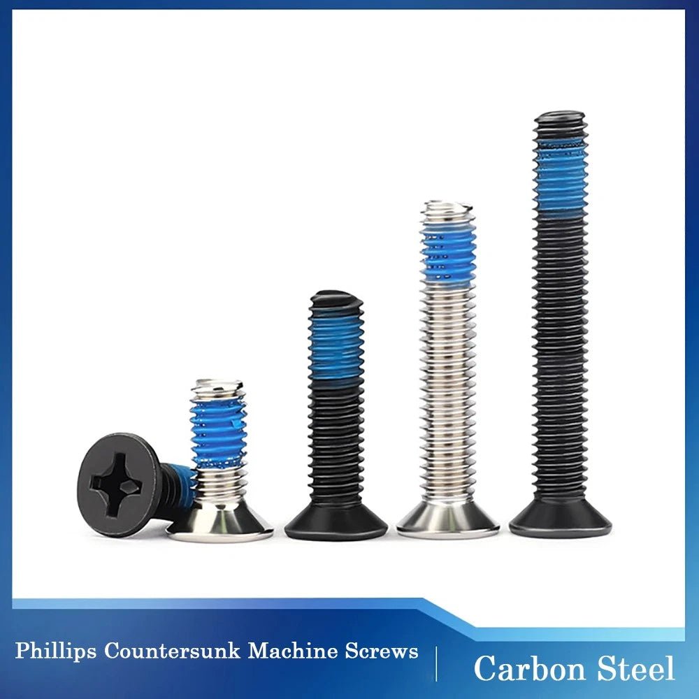 M1.2–M6 Phillips Flat Head Machine Screws | Carbon Steel | Black & Nickel Plated - HomeDIYer