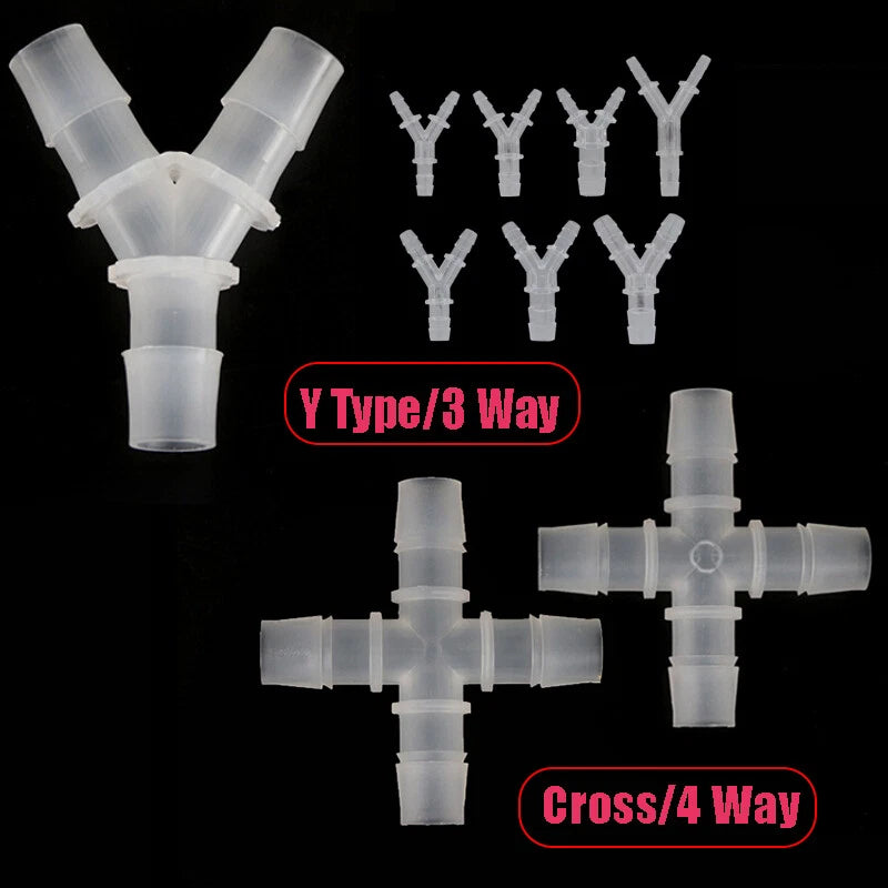Plastic Hose Barb Connector — 3-Way, 4-Way & Hexagonal Fitting | Φ2.4–15.8mm