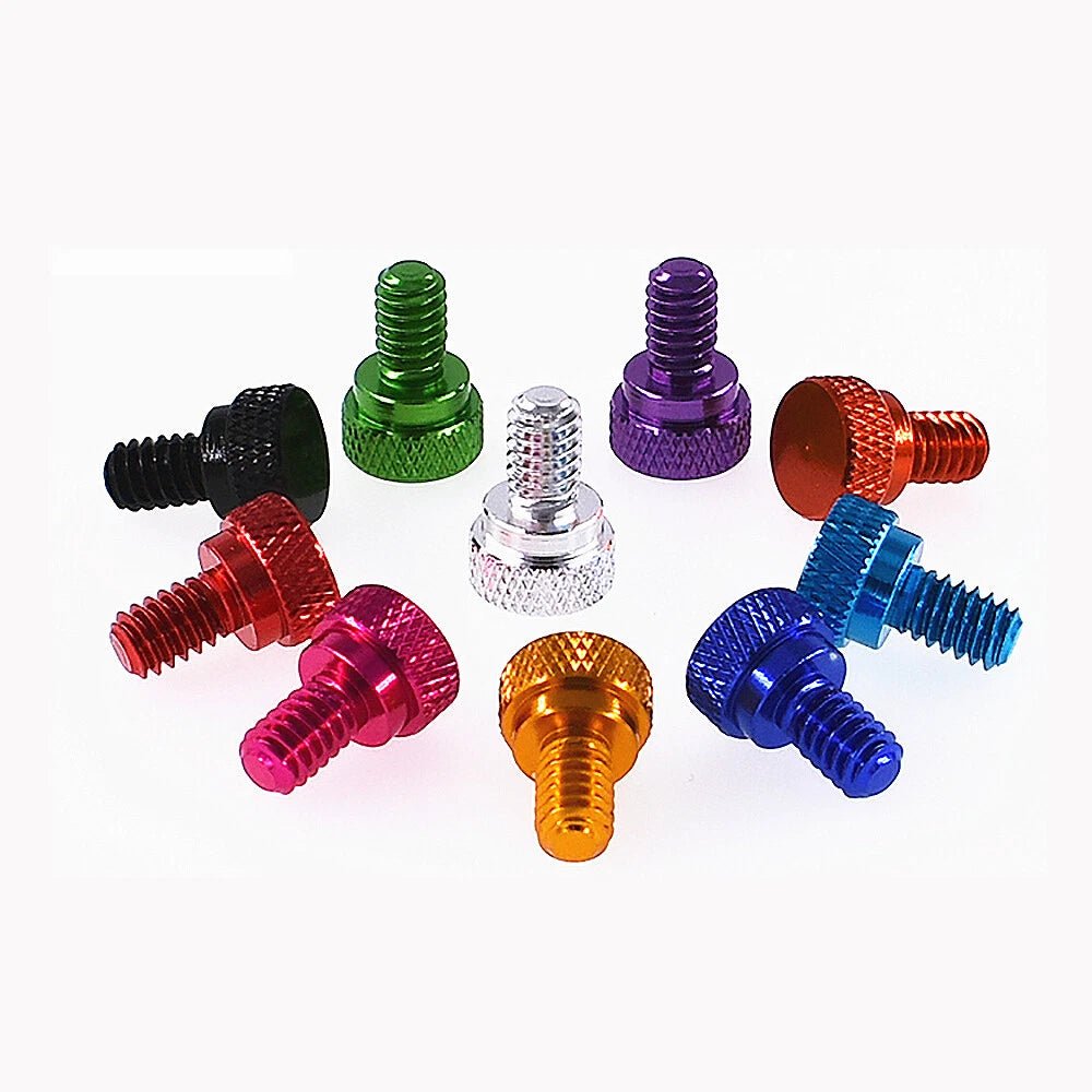 UNC 1/4 - 20 Aluminum Knurled Flat Thumb Screws – Low - Profile Hand Grip Bolts 3/8" (10mm) - HomeDIYer